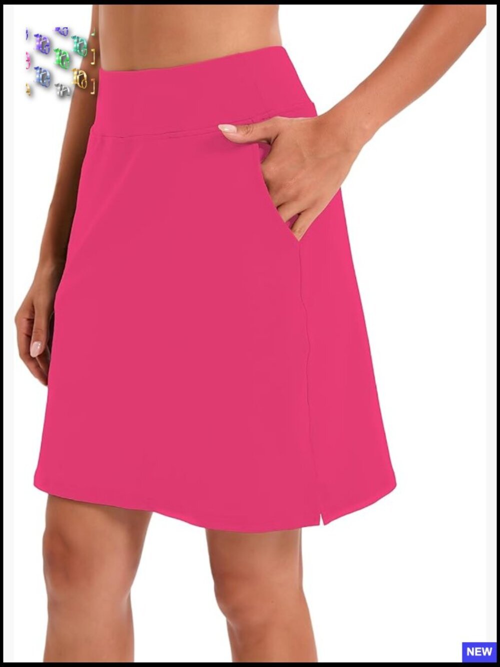Knee Length Tennis Skirt with Pockets High Waisted Athletic Skort for Golf